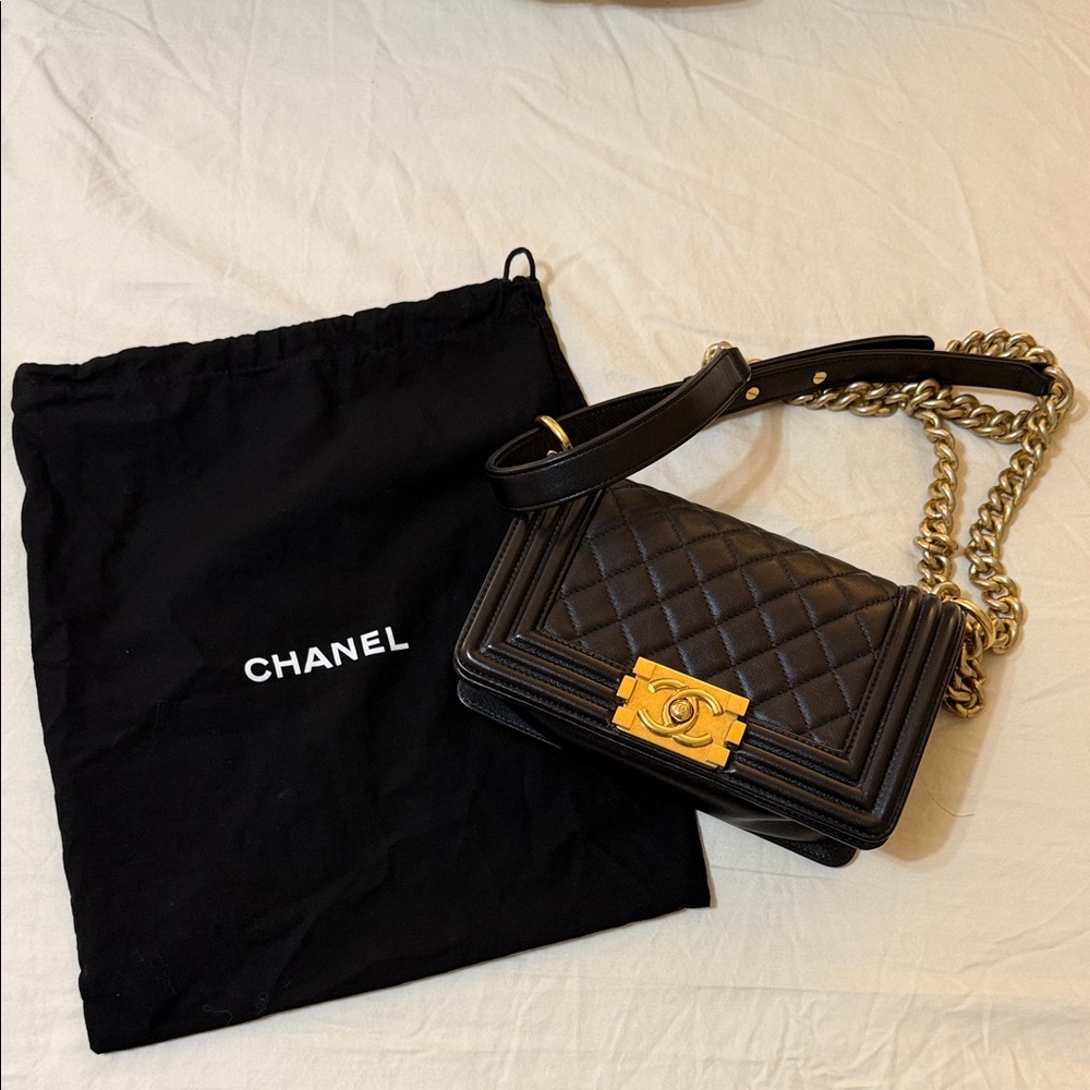 Chanel Calfskin Quilted Small Boy Flap Black